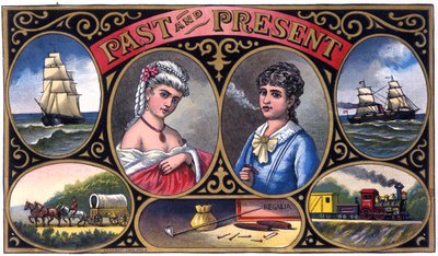 Past and Present Cigar Box Label by American School